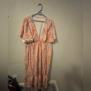Paisley Print Orange Dress. Never worn.